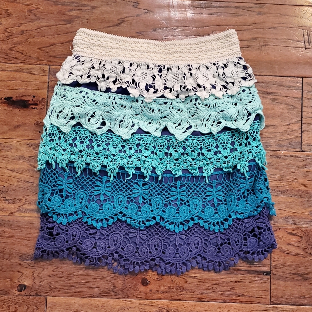 Ombre Layered Knit Skirt